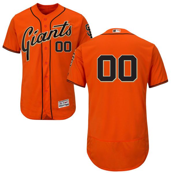 Men San Francisco Giants Majestic Alternate Orange Flex Base Authentic Collection Custom MLB Jersey->customized mlb jersey->Custom Jersey
